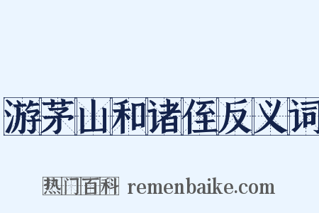 游茅山和诸侄反义词是什么意思的图片